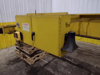 7.5 TON x 27' DESHAZO SINGLE GIRDER TOP RUNNING BRIDGE CRANE WITH STREET UNDERSLUNG HOIST: YOBRO 24991