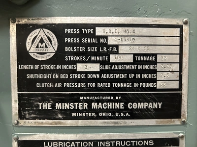 USED MINSTER MINSTER 4 PRESS