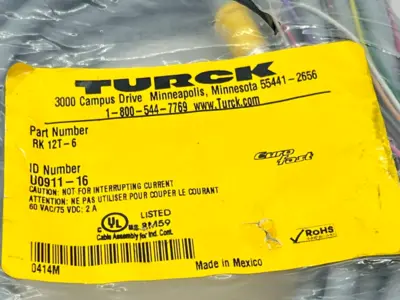 RK 12T-6 | Turck  Eurofast Cordset M12 Female 6M Length U0911-16 - New