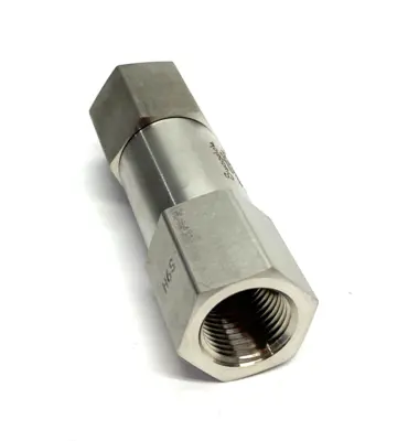 USED SWAGELOK STAINLESS STEEL POPPET CHECK VALVE, FIXED PRESSURE, 5PSI