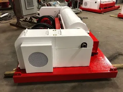 (4) Swaco 518 HV oilfield decanter centrifuge skids, Duplex SS.