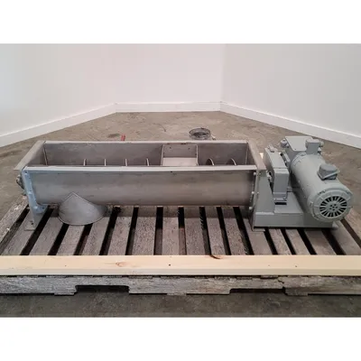 Used 9" Dia X  32" Long Stainless Steel Screw Auger Feeder