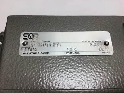 Sor 66V2-EF3-M7-C1A-RRYYTB All-Weather Pressure Switch 12-100PSI Adjustable Range