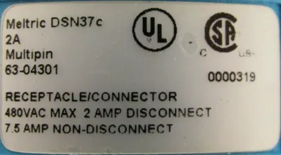 NEW MELTRIC 63-04301 RECEPTACLE/CONNECTOR DSN37 6304301