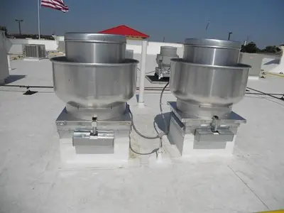 Restaurant exhaust fanf grease containment system -c/w two cartriges