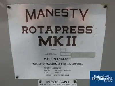 USED Manesty Manesty Rotapress MK II, 55 Station