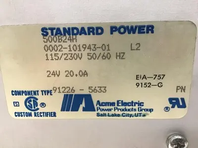 USED ACME ELECTRIC 500B24H