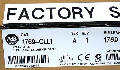 NEW ALLEN BRADLEY 1769-CLL1 LEFT TO LEFT BUS EXPANSION CABLE SER. A, REV. 1