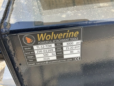 Used WOLVERINE TL-12-72W 72” SKID STEER TILLER Rotary Tillers Michigan US | Miedema Asset Management Group #1324220