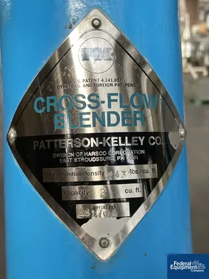 USED Patterson-Kelley 2 Cu Ft P-K CrossFlow Twin Shell Blender, S/S