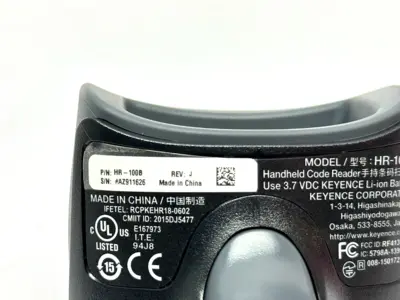 USED KEYENCE HANDHELD WIRELESS CODE READER, STANDARD, RED LIGHT SOURCE