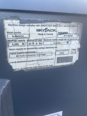 Used 2016 Skyjack SJ643TH Telehandlers Florida US | Stack Equipment #1331985