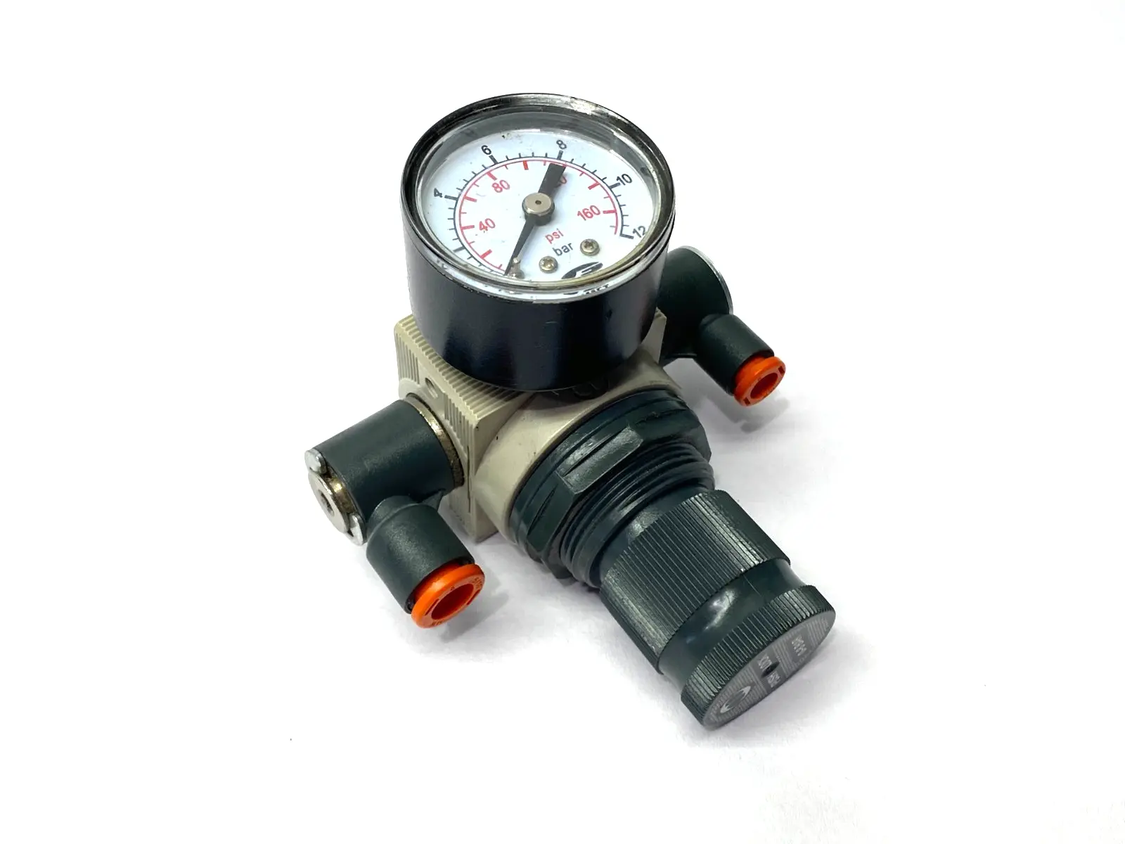 Used Metal Work Pneumatic Regulator 1/4" Ports w/ Pressure Gauge Air Pressure Regulators Michigan US | Maverick Industrial Sales #1389820