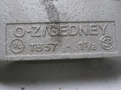 OZ Gedney TB57 1-1/2" Type TB Conduit Body W/O Cover
