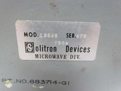 Solitron Devices Mierowave Div-Model 13548 Ser 676