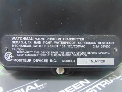 Moniteur Devices FFNB-1120 Watchman Valve Position Transmitter Used