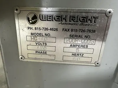 USED 2008 WEIGH RIGHT HC-10