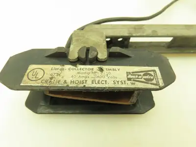 Duct-O-Wire C-40 Crane Hoist Single Shoe Collector Arm 40A 600V  Lot of 3