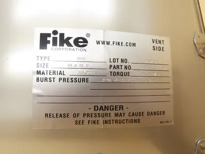 Fike VMAX 24x36" Rupture Panel Explosion Vent 1.5 PSI Burst Pressure Lot of 2