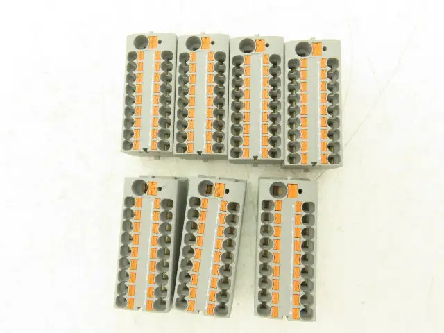 Phoenix Contact PTFIX-NS15/35 Terminal Block Gray 10 Wire 10mm² to 4mm² Lot of 7