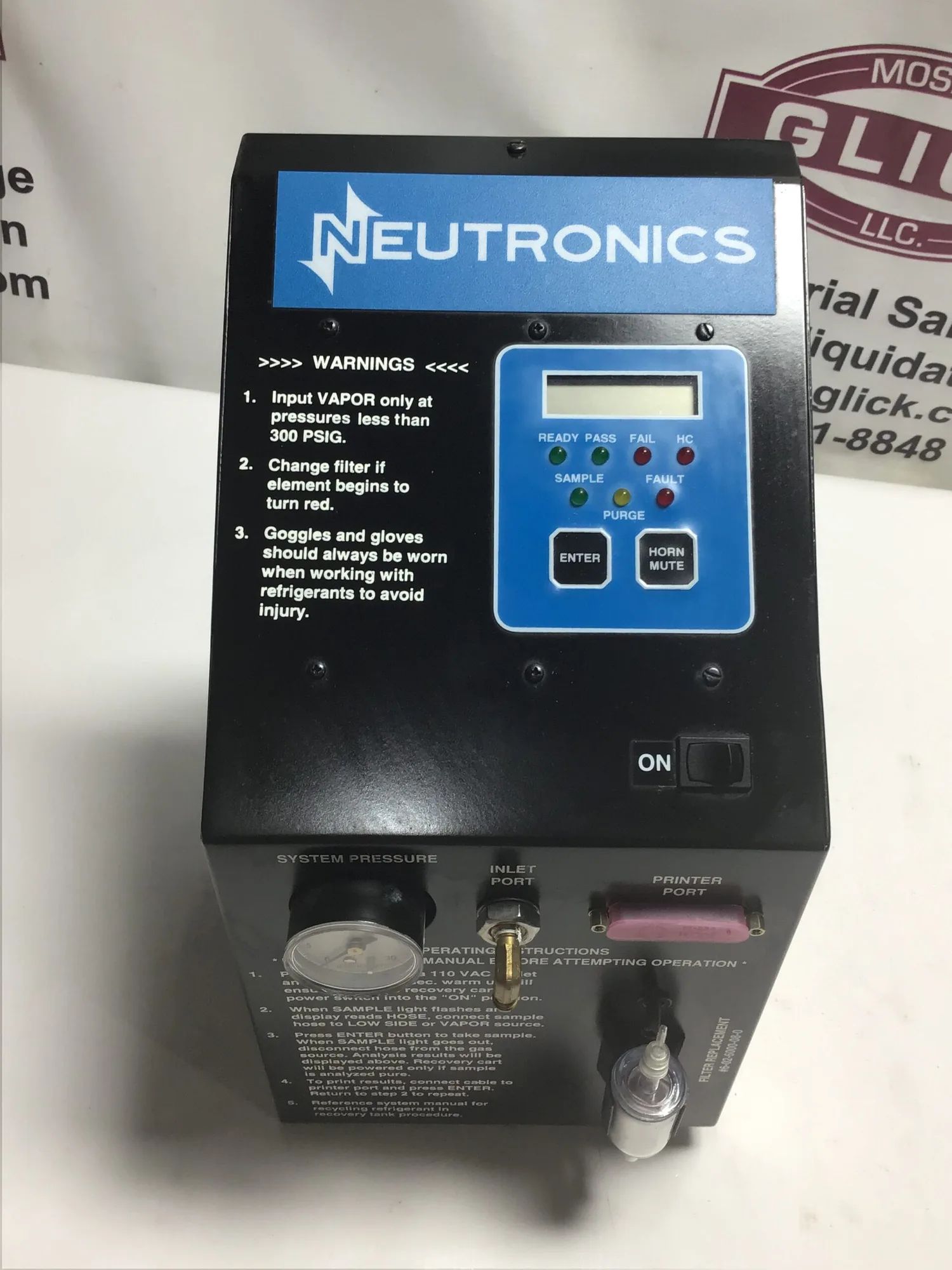 Neutronics R1-000436A Refrigerant Recovery Unit