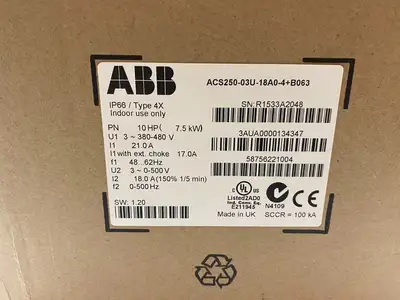New | in-Stock ABB Variable Frequency Micro Drive Type 4X IP66 Variable Speed Drives Michigan US | Maverick Industrial Sales #1489395