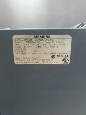 Used Siemens 6SE6420-2UC12-5AA0 MICROMASTER 420 Drive, B12/1.05 Variable Speed Drives South Carolina US | Palmetto Automation #1158296