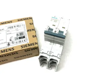 USED SIEMENS MINIATURE CIRCUIT BREAKER 2-POLE 10A D-CHAR.