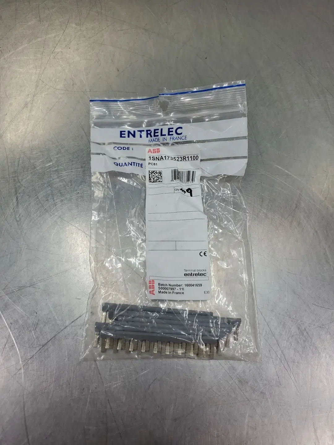 ABB 1SNA173523R1100 PC81 TERMINAL JUMPER, LOT OF 9. 4F-50/1