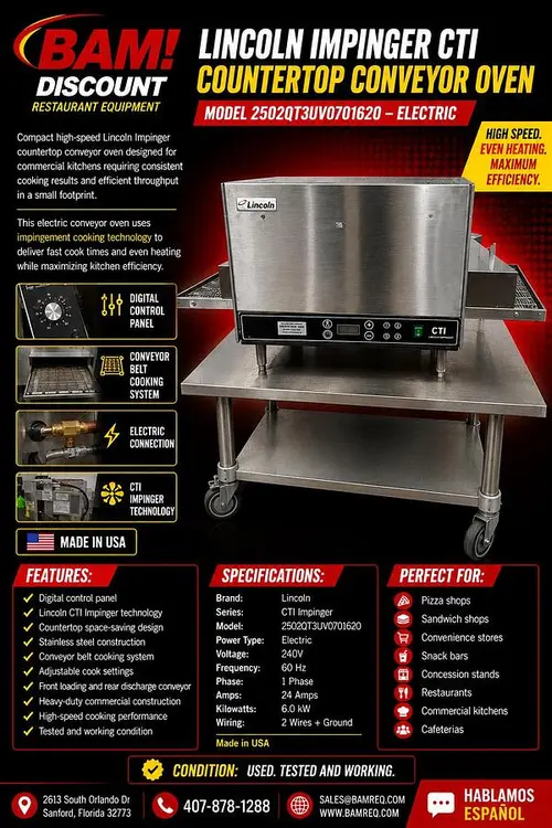 Used LINCOLN 2502QT3UV0701620 Bakery Equipment Florida US | BAM Discount Restaurant Equipment #1133453