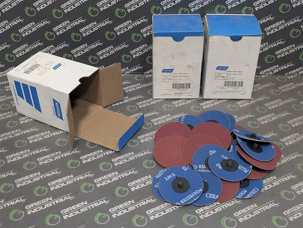 Lot of 75 Norton 662611 37754 3" Speed-Lok TR Abrasive Discs 80-Y Grit New NIB