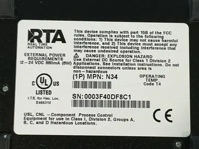 Used REAL TIME AUTOMATION N34 PLC Ethernet Equipment Ohio US | HGR 24 #1316403