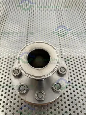 USED ENLIN A/SA182 STAINLESS STEEL F316L/316 6" FLANGE TO 1" SANITARY FITTING ADAPTER