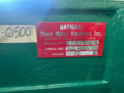 NATIONAL NH 3612 SHEARS, POWER SQUARING (Gauges) | Wheeler Machinery Sales (4)