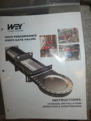 Wey model VS size 18" High Performance Knife Gate Valve , Unused Spare Room