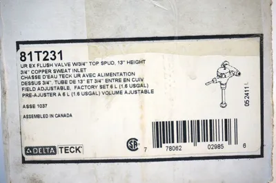 NEW DELTA 81T231 FLUSH VALVE