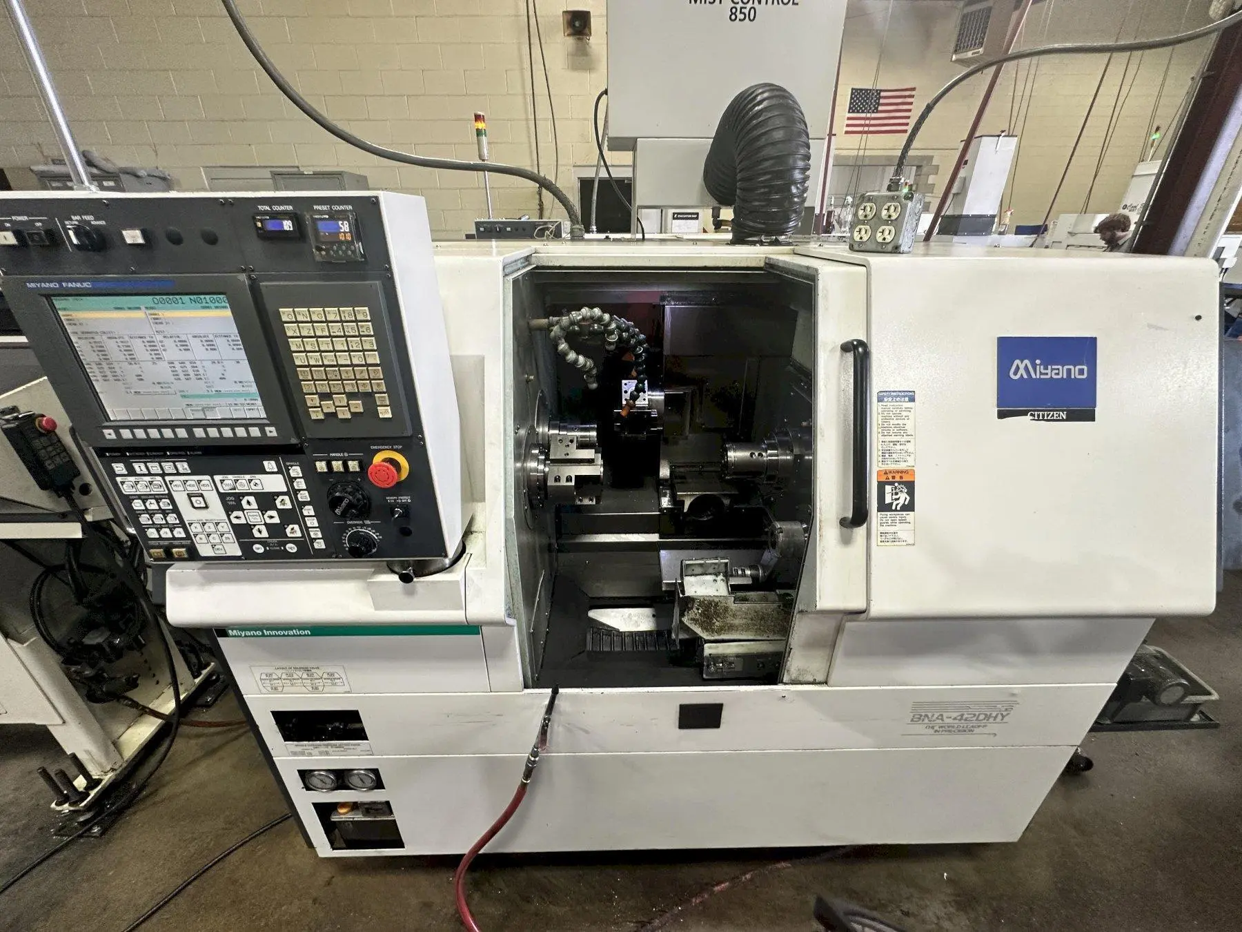 2013 Citizen Miyano BNA-42DHY Fanuc 0i-TD CNC Control Edge Technologies 12ft Bar Feeder Live Tooling & Y Axis Sub Spindle (2) Turrets: 8 + 6 Stations Loaded with All Options