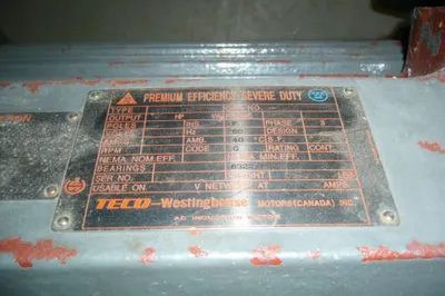 900 hp Teco Westinghouse Premium Efficiency Service Duty Motor 1785 RPM, 2300-4160 V