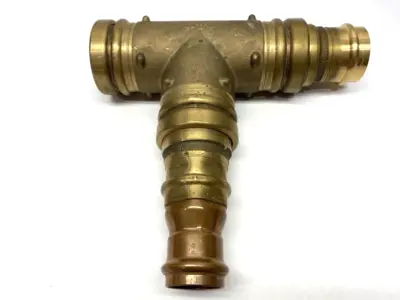 USED VIEGA PROPRESS TEE FITTING 2-1/2" W/ 2-1/2 X2" & 2-1/2 X1-1/2" REDUCERS