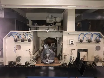WEINIG RAIMANN PROFIRIP KR-310-M GANG RIPSAW WITH (2) MOVING BLADES WITH RAIMANN VALUE RIP IV GANG RIPSAW INFEED SYSTEM