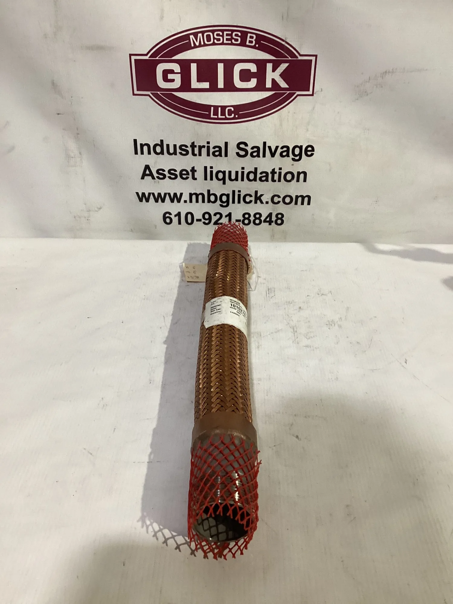 1-1/2” MPT x 16” Brass / Stainless Flexible Hose 250 psi flex pipe