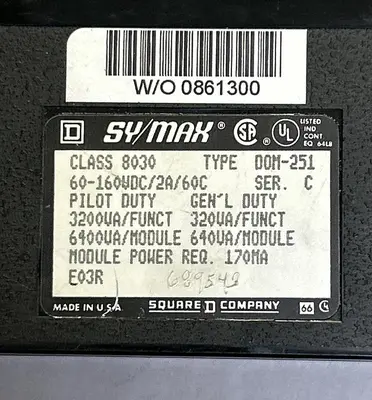 Used SQUARE D 8030-DOM-251 Industrial Controls Ohio US | Surplus Asset Holdings #1236363