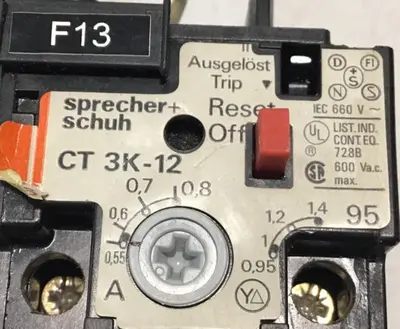 Used SPRECHER & SCHUH CT3K-12 Relays & Switches Michigan US | Ideal Machinery #1288808
