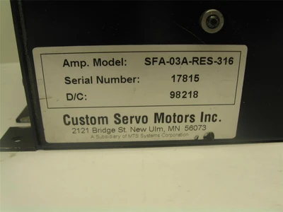 USED CUSTOM SERVO MOTORS SFA-03A-RES-316