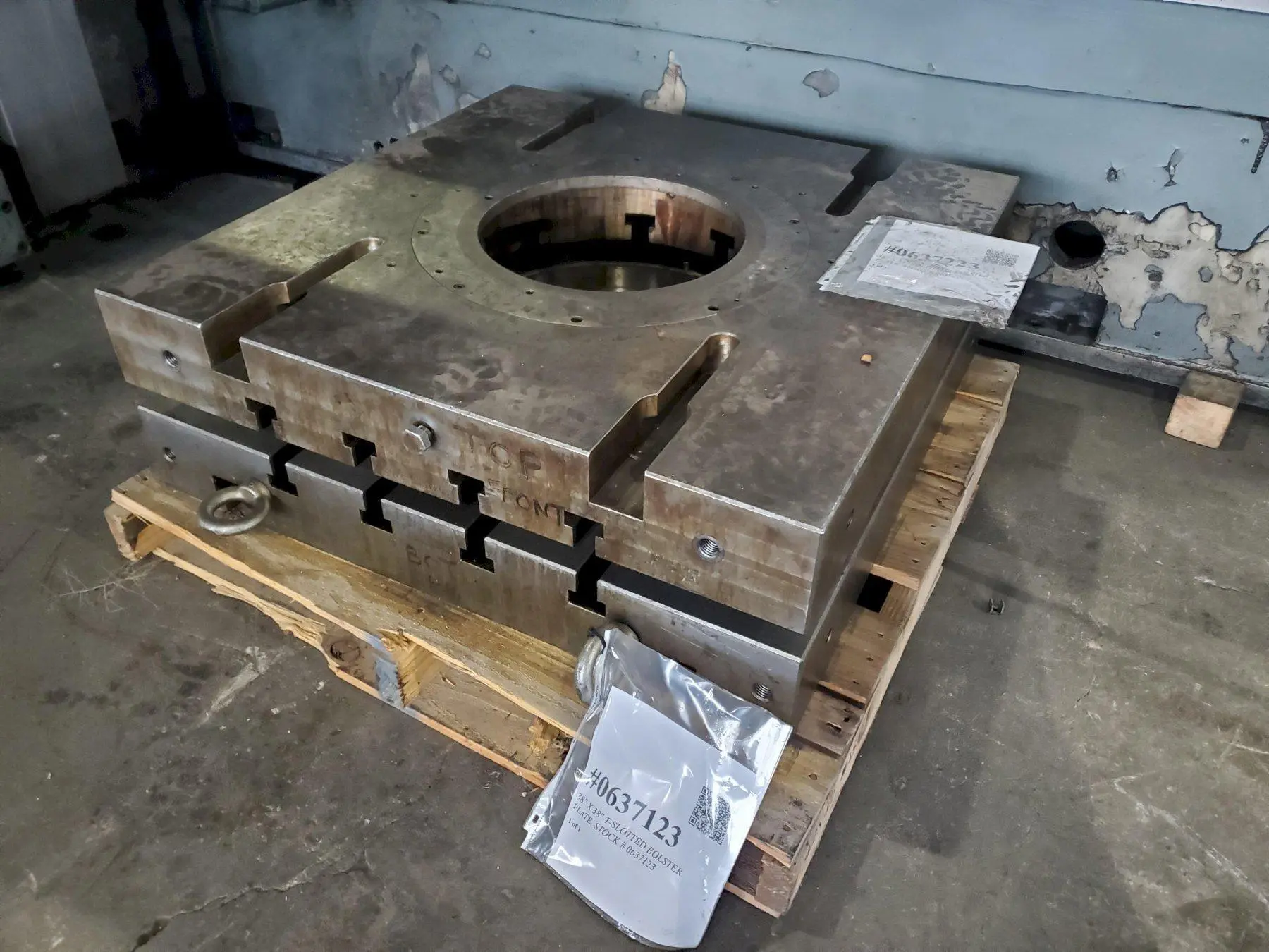 38" X 38" T-SLOTTED BOLSTER PLATE. STOCK # 0637123