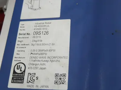 Used 2015 DENSO HS-45552M-UL 410500-1910 4 Robots Texas US | Aucto #1308362