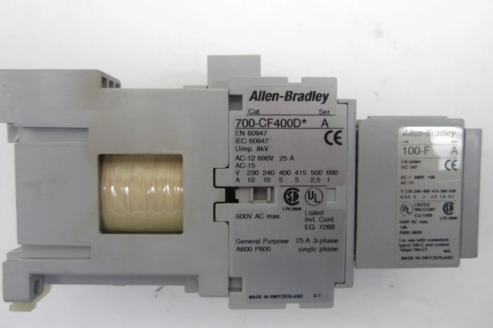 USED ALLEN BRADLEY 700-CF400D CONTACTOR W/100F 700CF400D