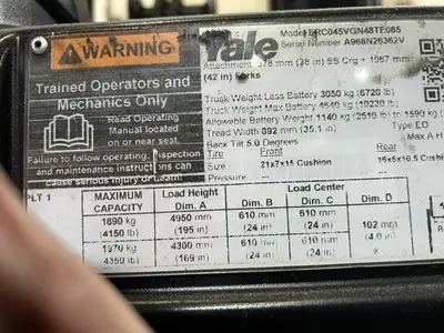 Used 2021 YALE ERC045VG Misc Forklifts Illinois US | Somerset Equipment Sales #1542812