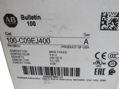 ALLEN BRADLEY 100-C09EJ400 CONTACTOR SERIES A 100C09EJ400 NEW, SURPLUS