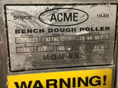 152-0690 Acme Dough Roller Sheeter